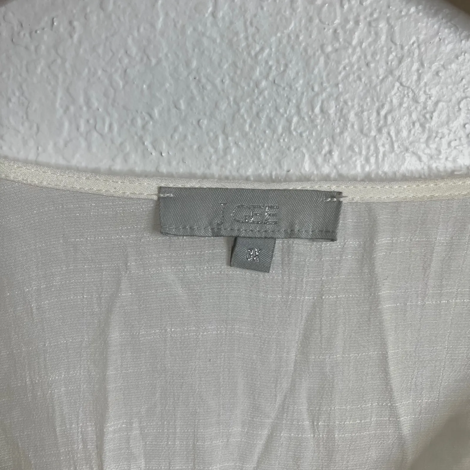 J Gee Embroidered Lace Trimmed V Neck Bell Sleeve Tunic Dress Ivory M White Size undefined - Image 4