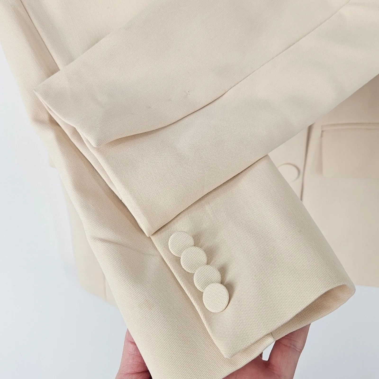 Bardot Sloane Classic Blazer Beige Ivory Old Money Quiet Luxery‎ Size Small NEW - Image 6