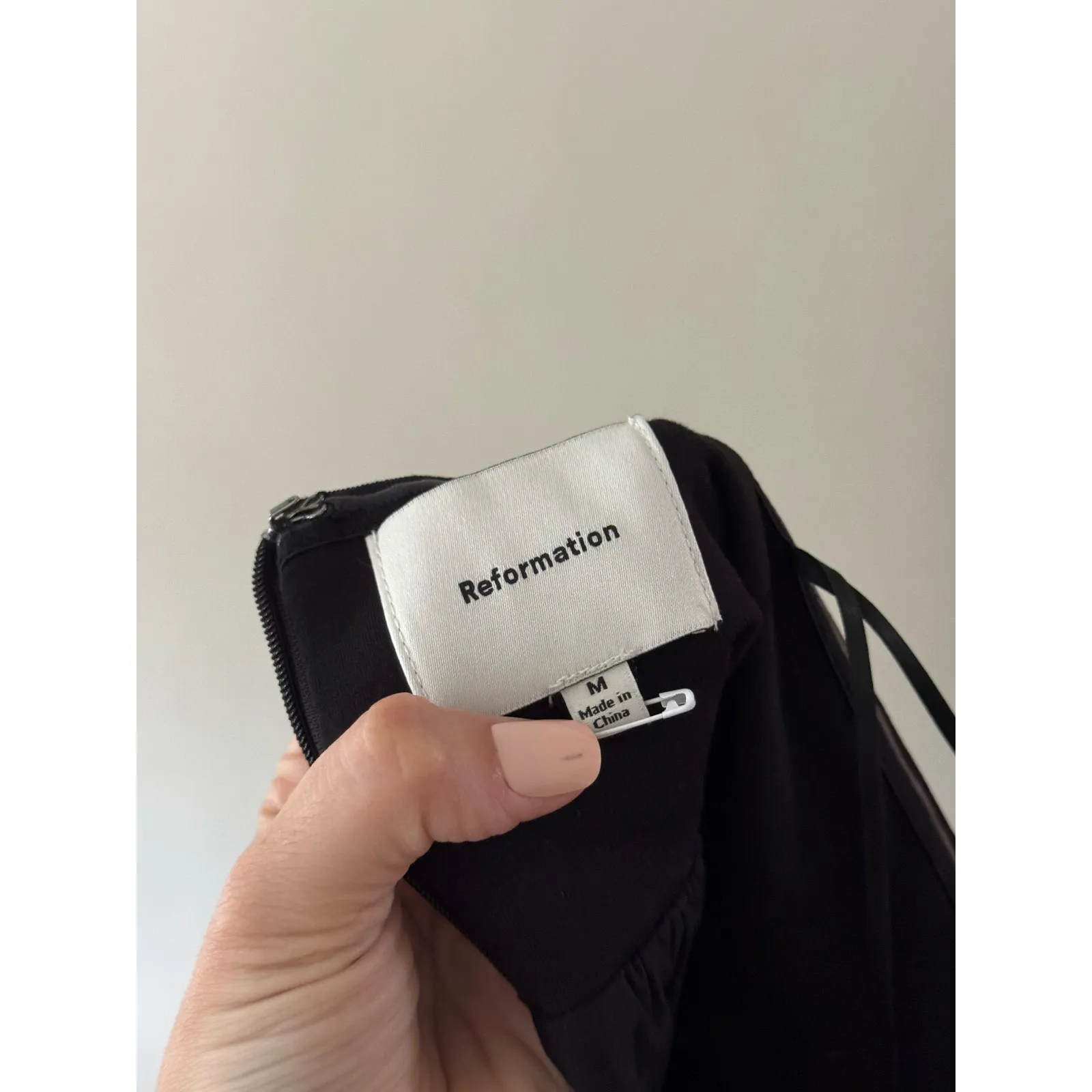 REFORMATION Simone Strapless Bubble Top Black Size Medium - Image 6