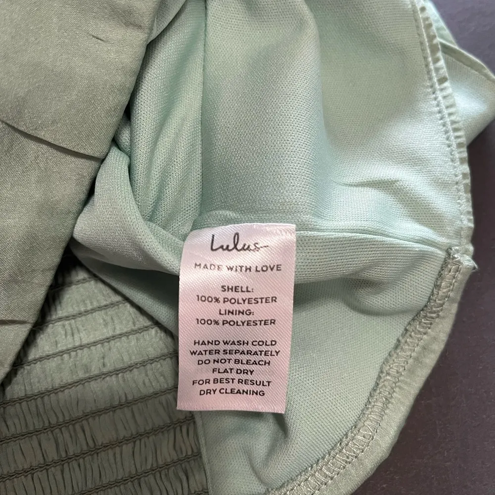 LULUS Mint Green Satin Ruched Crop Tank Top Women’s Sz M EUC Size M - Image 4