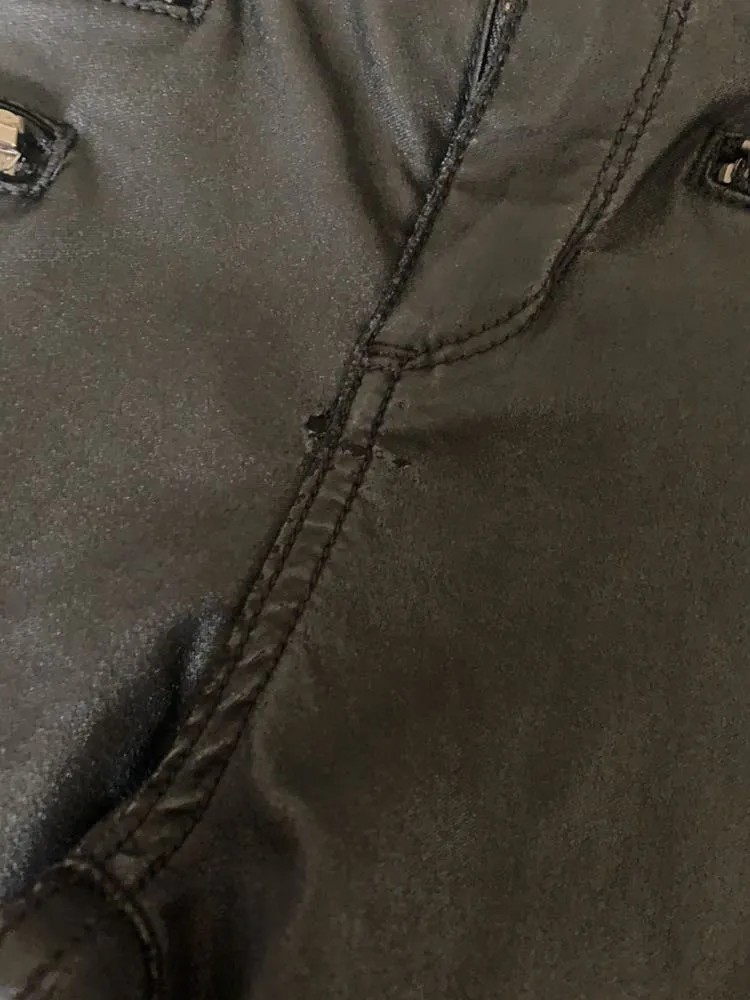 Francesca's Black Leather-Coated Stretch Pants - Image 5