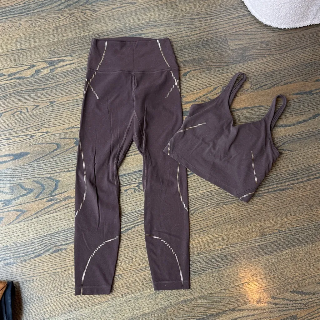 Lululemon Align High-Rise Pant 25" & Tank Set Gold French Press EUC - Image 8