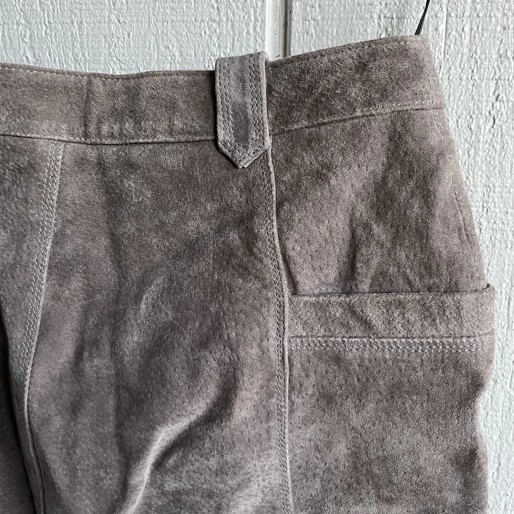 BLANK NYC x Free People Suede Leather Button Front Mini Skirt in Gray Size 25 - Image 7