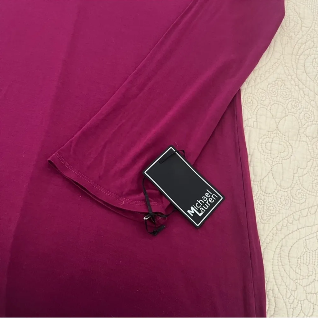 NWT Revolve x Michael Lauren Deep V-Neck Jersey Maxi Dress in BURGUNDY - Image 2