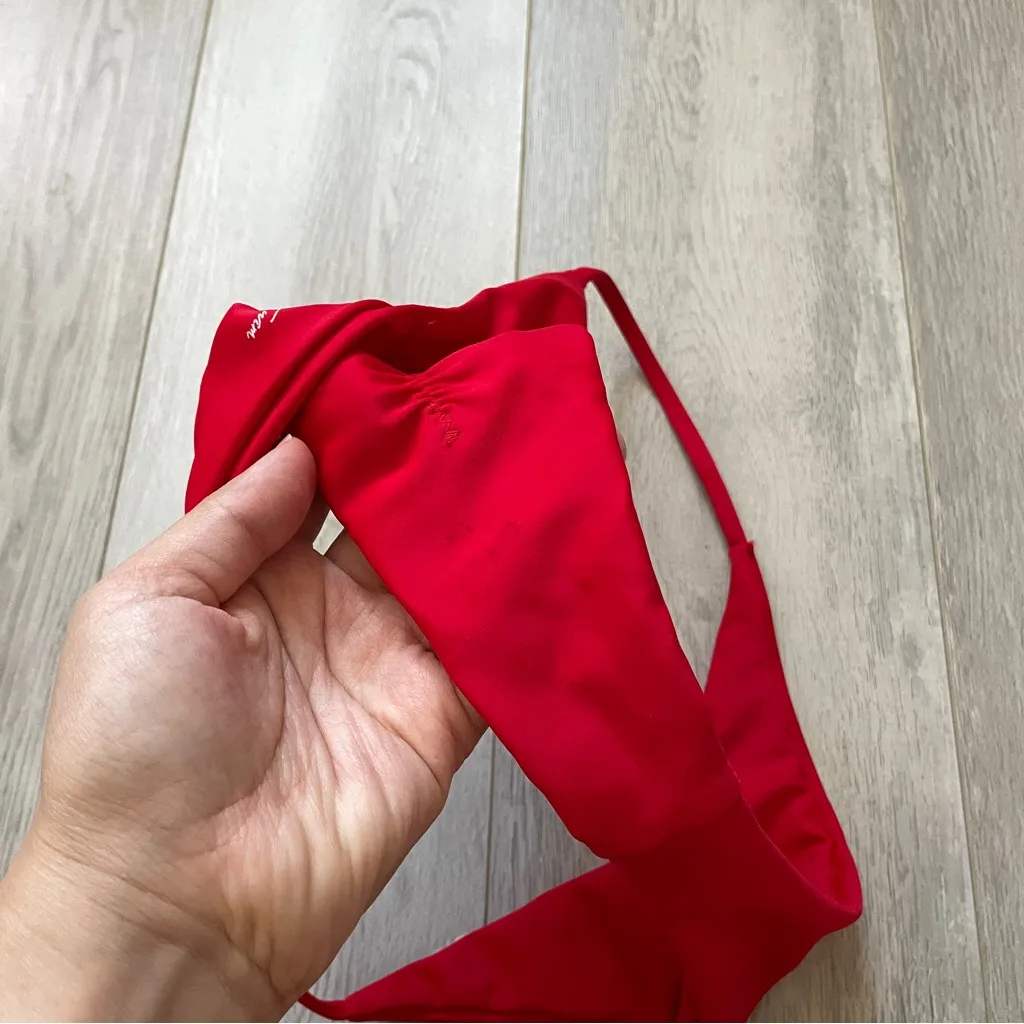 AguaViva Bikini Bottoms scrunch thong womens Red (xsmall) swim cheeky minimalist Size XS - Image 4