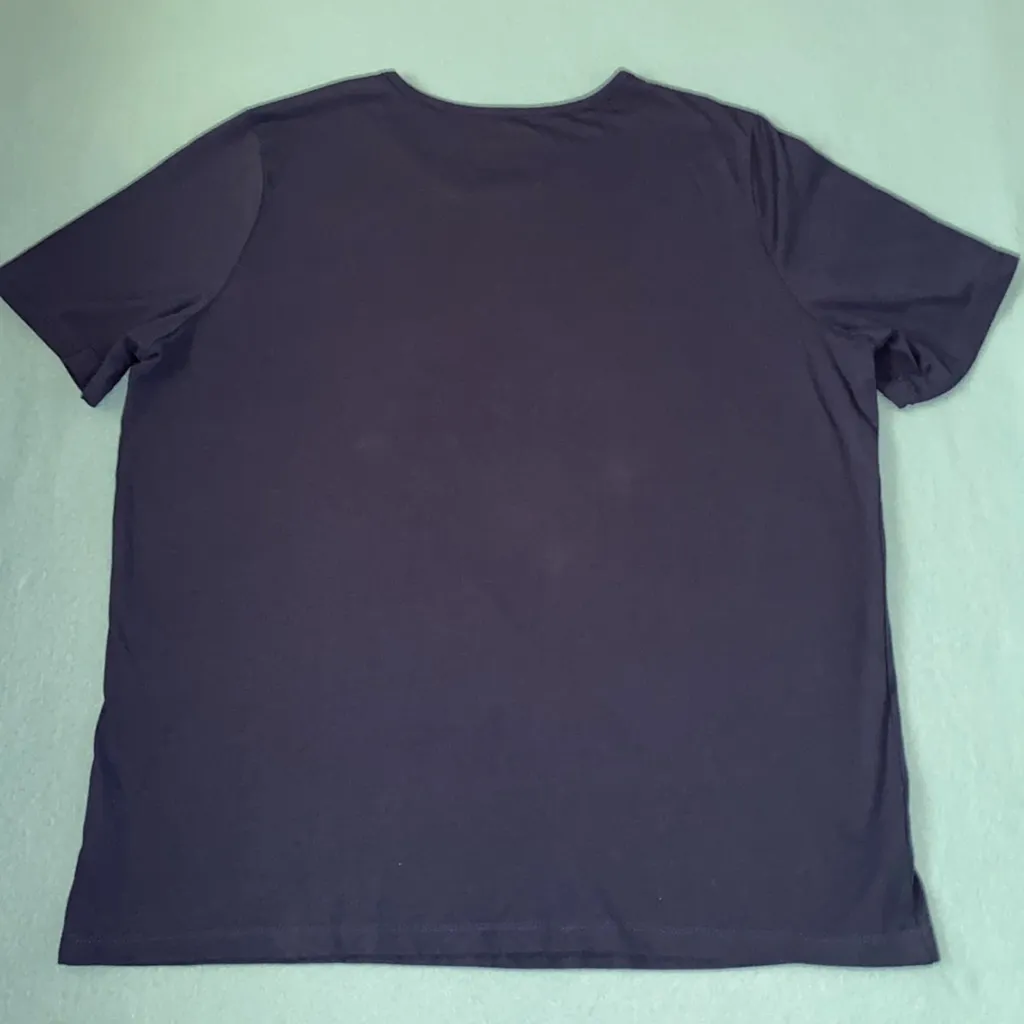 BLAIR daisy short sleeve crewneck blue white yellow soft tee T-shirt top size L - Image 3