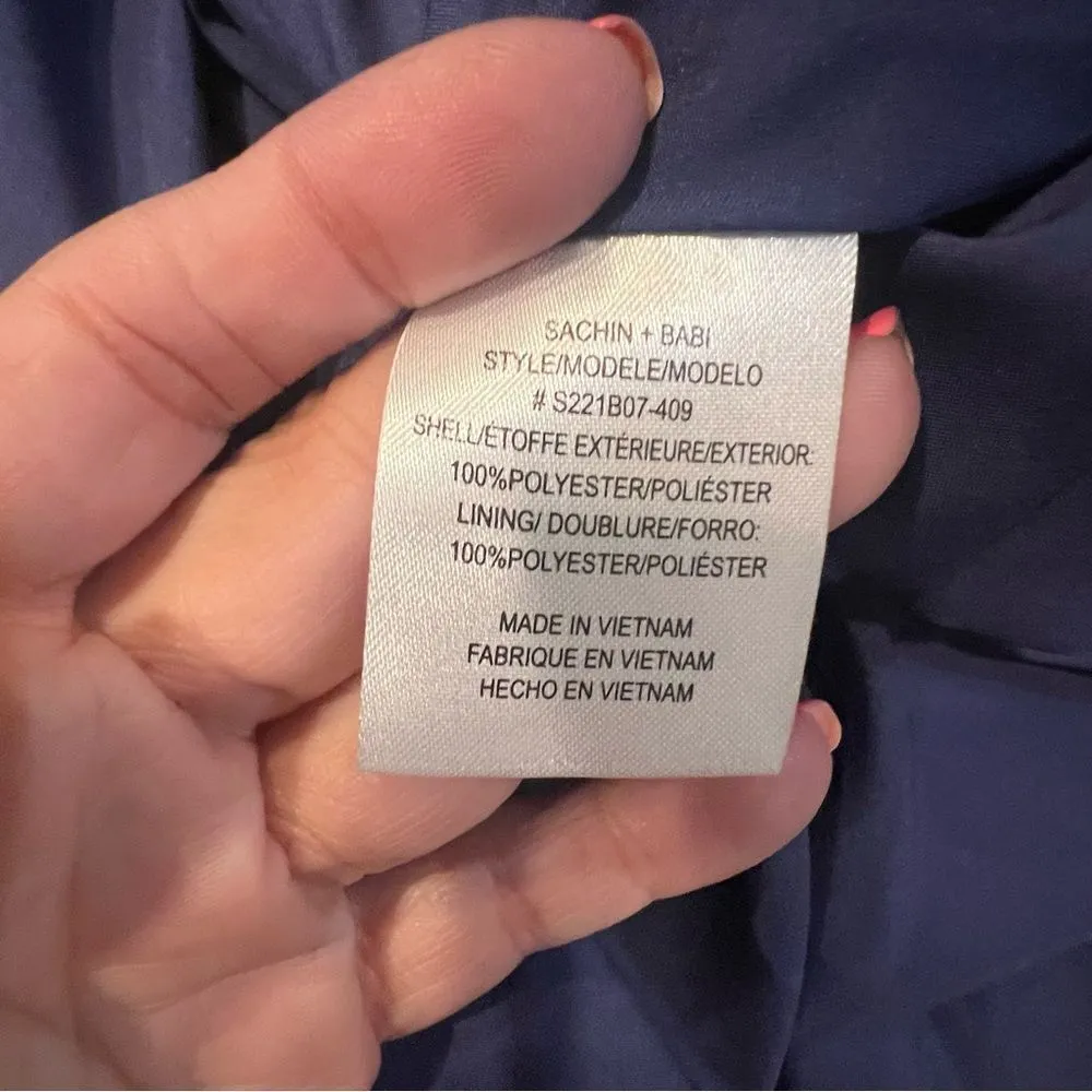 NWT Sachin + Babi Alli gown with puff sleeves in Cobalt blue women's size 2 - Image 6