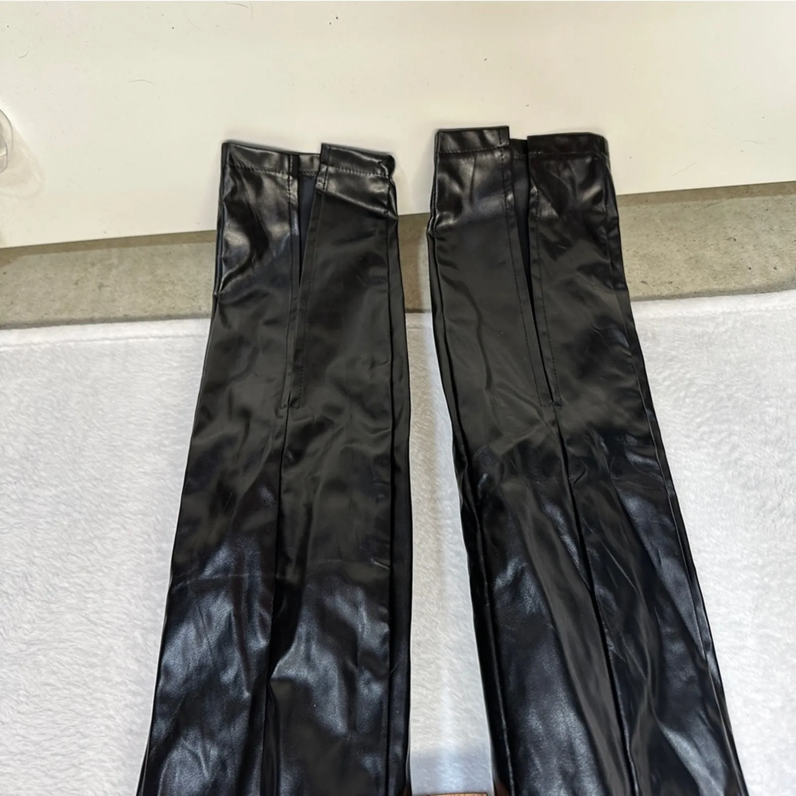 SBetro Suzanne Betro Faux Leather Front Slit Skinny Pants Size S‎ - Image 3