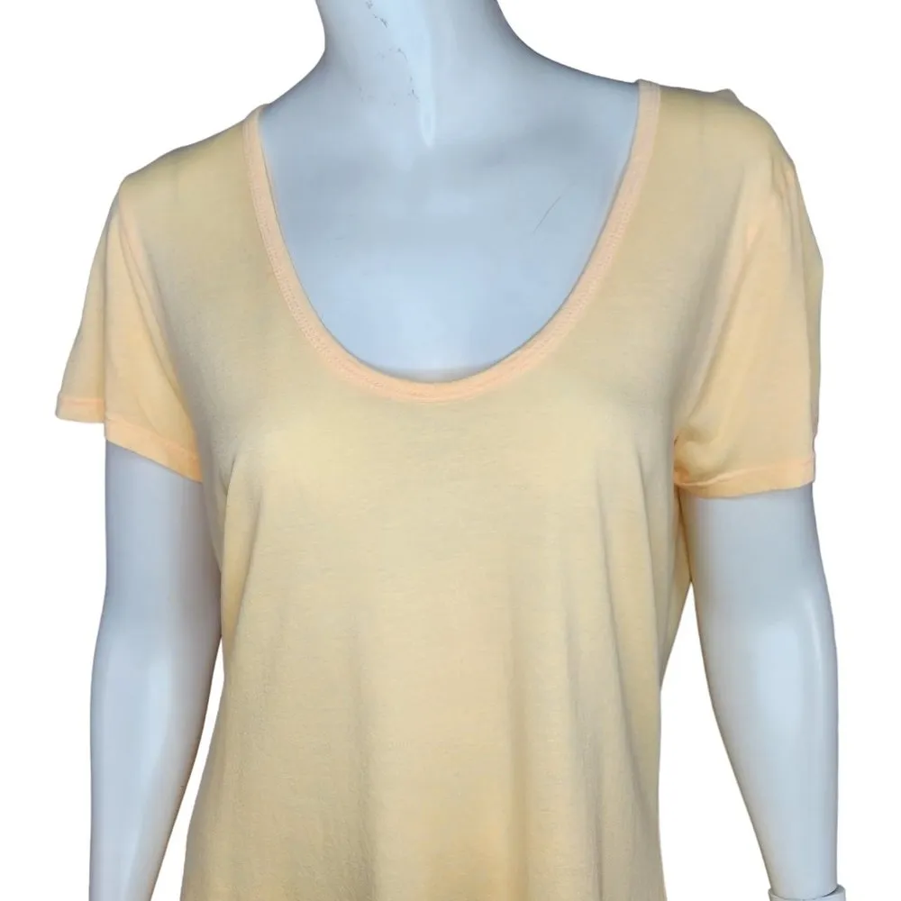 Sundry  Basic Tee Pop Orange Scoop Neck Short Sleeves Stretch Shirt Size 2 NWT - Image 2