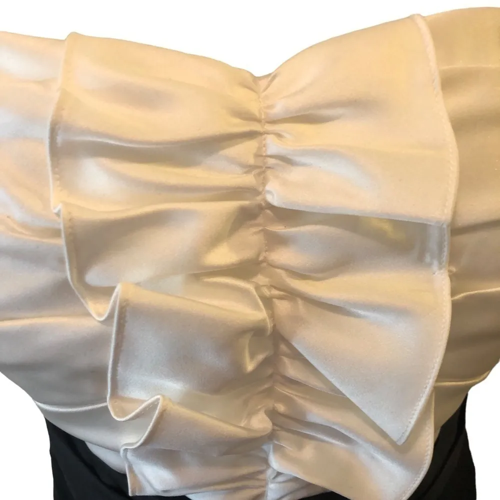 VTG 90’s Alfred Angelo Black Tie Ivory Strapless Cocktail Dress Sz. 12 Romantic - Image 7