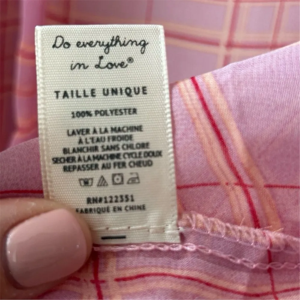 Do Everything In Love Women's Pink Plaid Flared Sleeve Kimono Cardigan - Image 9