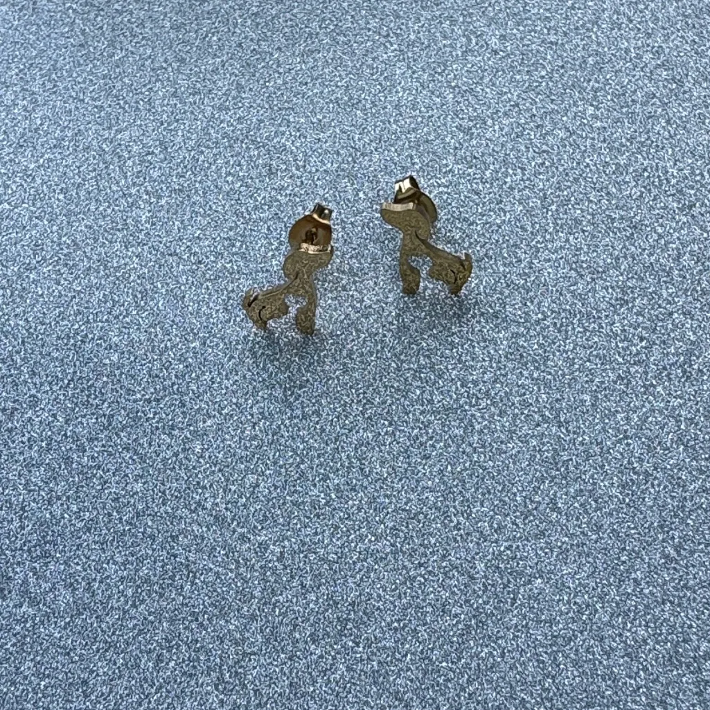 Stainless Steel Heart Dog Shaped Earrings Gold - Image 2