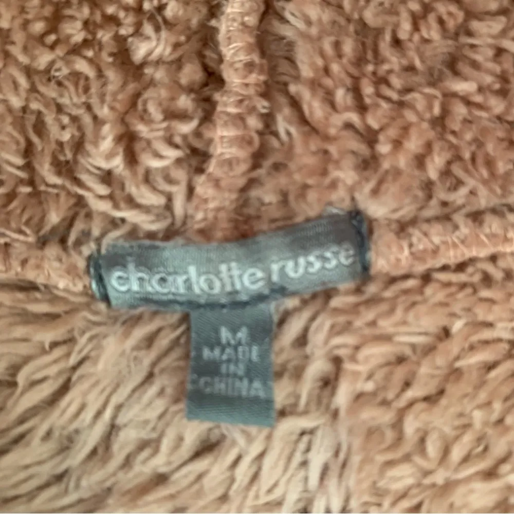 Cozy Charlotte Russe Brown/Pink Teddy Bear Hooded Fleece Pullover M - Image 6