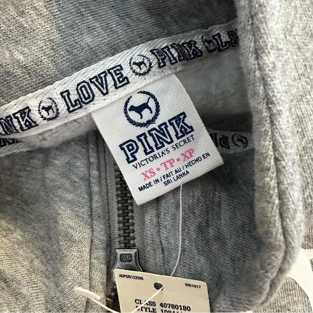 PINK Victoria’s Secret Gray Half Zip Logo Pullover Sweater - Image 4
