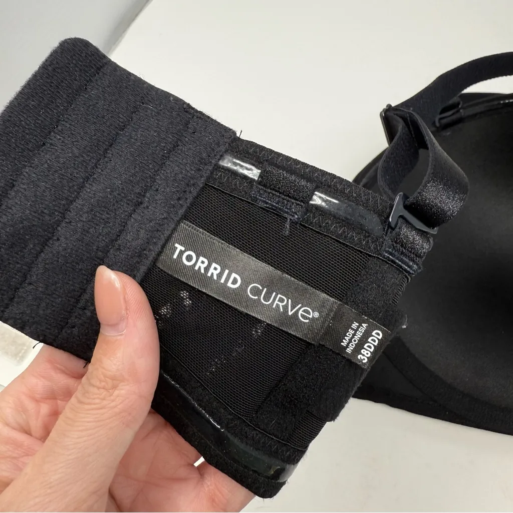 Torrid Black Lace Bombshell Everyday Strapless Push-Up Bra 38DDD - Image 8