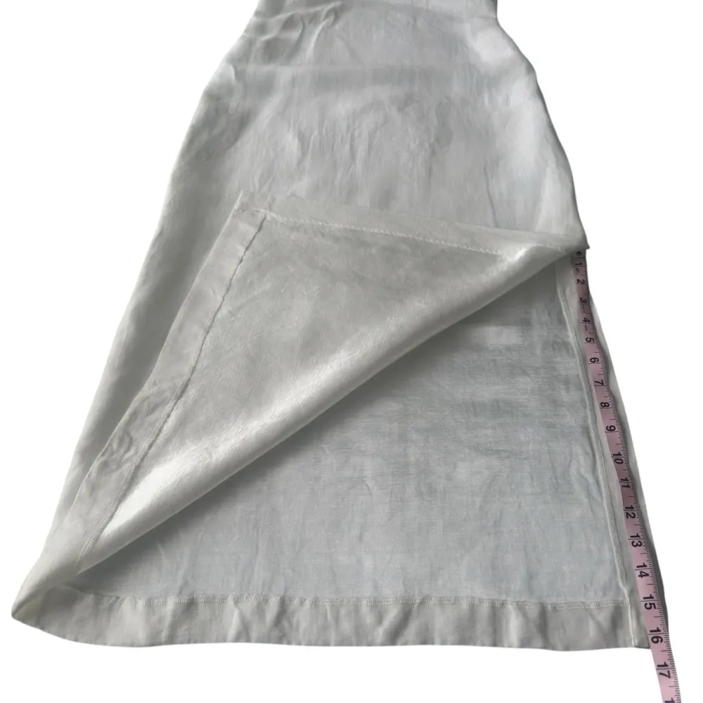 Madewell One Shoulder Unlined Side Slit Linen Blend Body-Skimming Dress Size 00 - Image 6