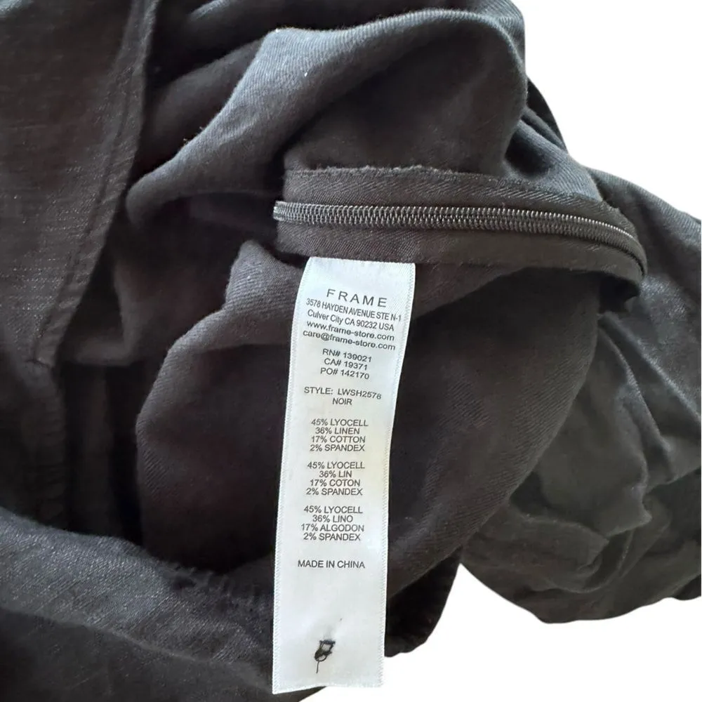 FRAME Voluminous Twist Crop Blouse In Noir XS NWOT - Image 6