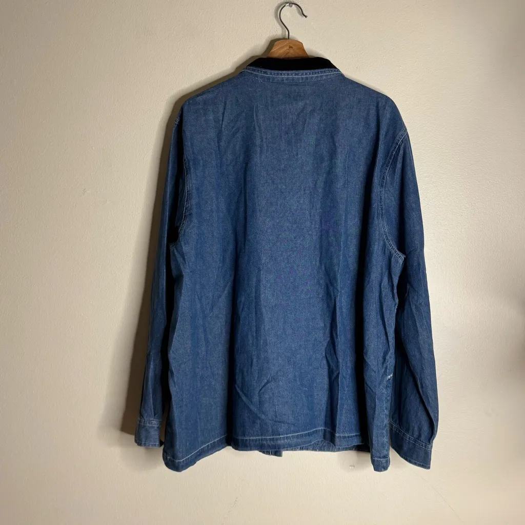 Quizz woman co Blue Denim Snowman Shirt Shacket Embroidered Applique 22 XXL 90s Size undefined - Image 9