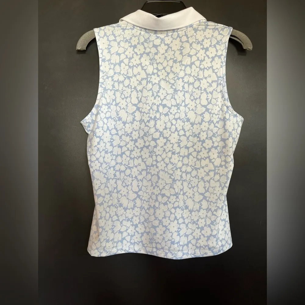 Laura Ashley Polo Shirt M Blue
Floral Zip Collar Golf Tennis
Pickleball UPF - Image 2