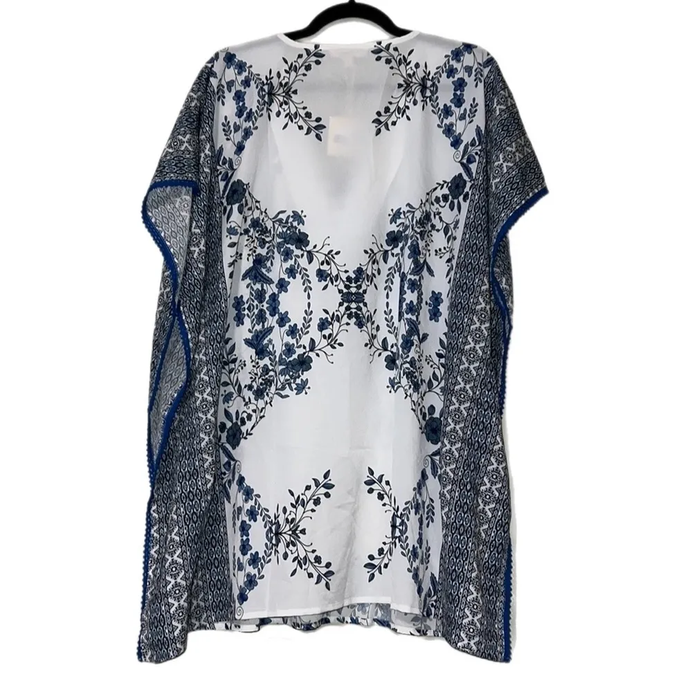 FREE GENERATION women’s one size cover up white & blue lace up tie close new NWT - Image 9