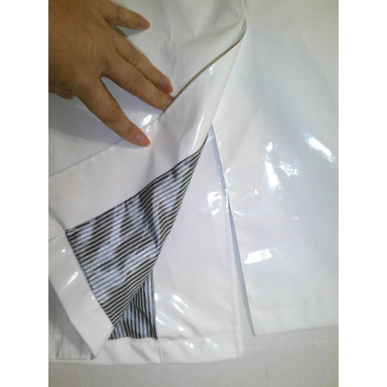 New NWT $375 Jane Post Iconic Princess Slicker Rain Coat Hood Women XS White - Image 8