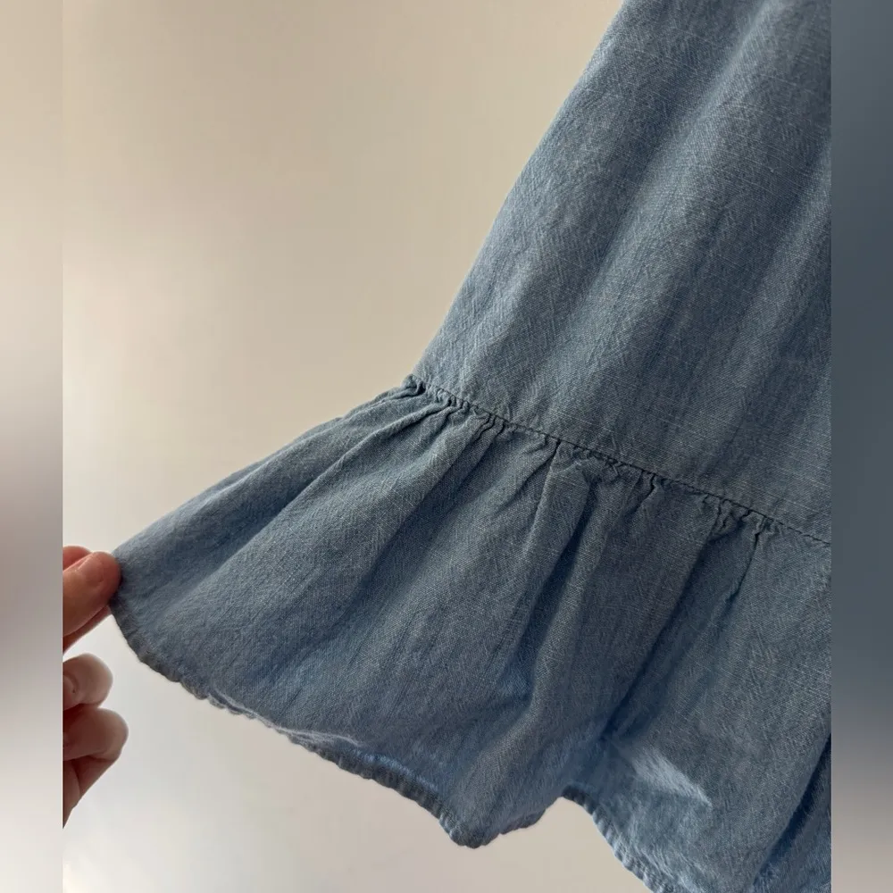 Madewell Denim Ruffle-Strap Cami Top Haddon Wash Blue - Image 6