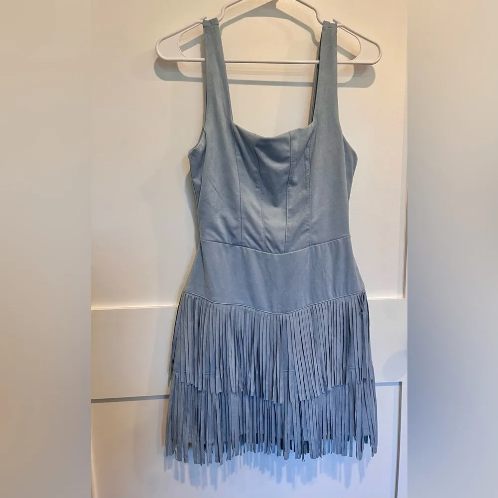 Row A: Fringe Faux Suede Corset Dress (size S) Like new - Image 5