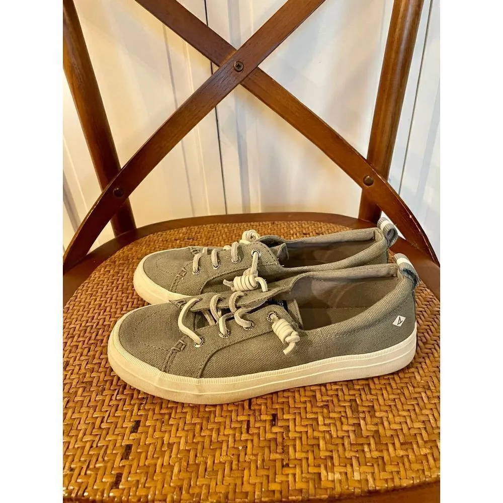 Sperrys nwob grey canvas slip on shoes 5.5 Gray - Image 4