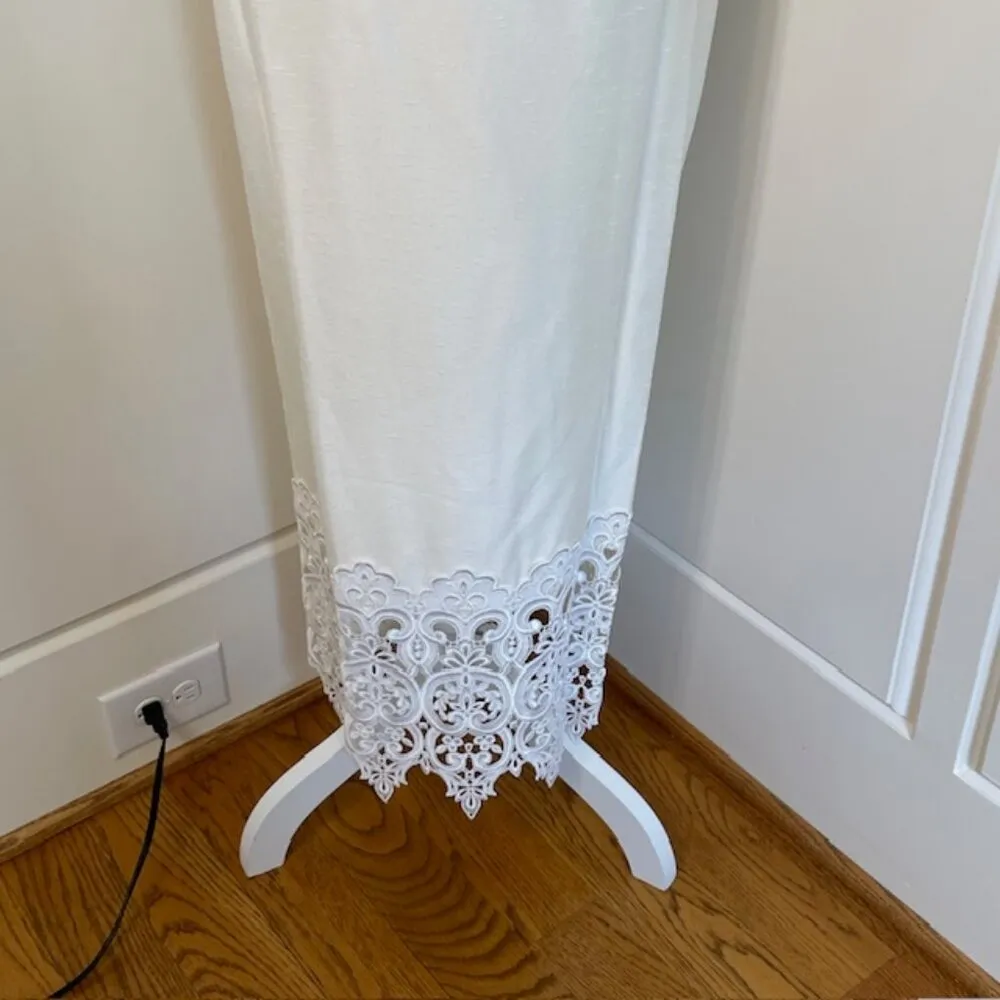 Jessica McClintock Vintage 90’s Ivory Lace Pearl Skirt Suit Bridal Shower Medium - Image 3