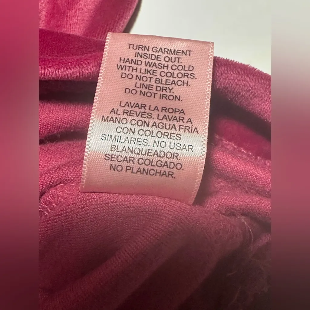 Juicy‎ Couture Sleepwear Top Girls Size Small Purple Velour Rhinestone Cropped - Image 7