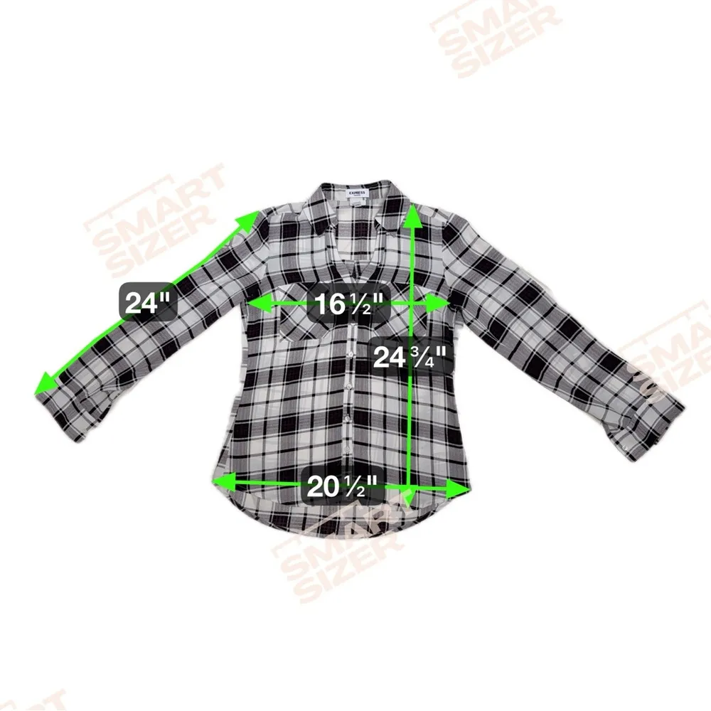 Express Black White Maroon Plaid Slim Portofino Shirt Women’s Size Small - Image 5