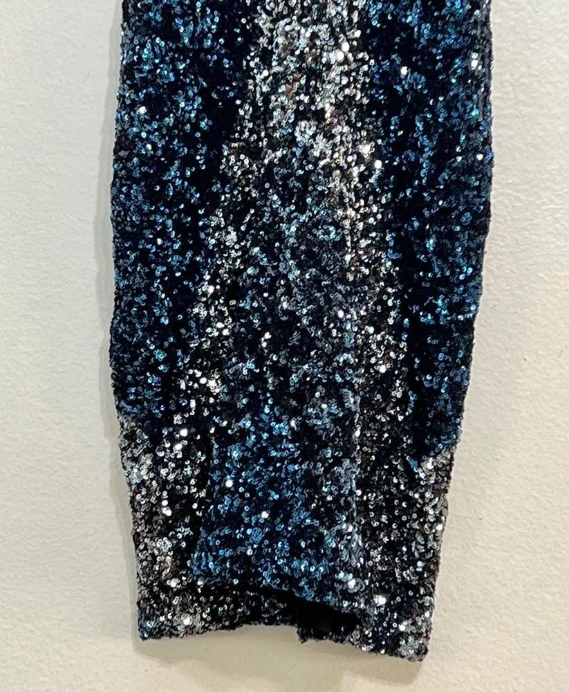 Dress the Population Logan Sequin Plunge V-Neck V Back Mini Dress - Image 5