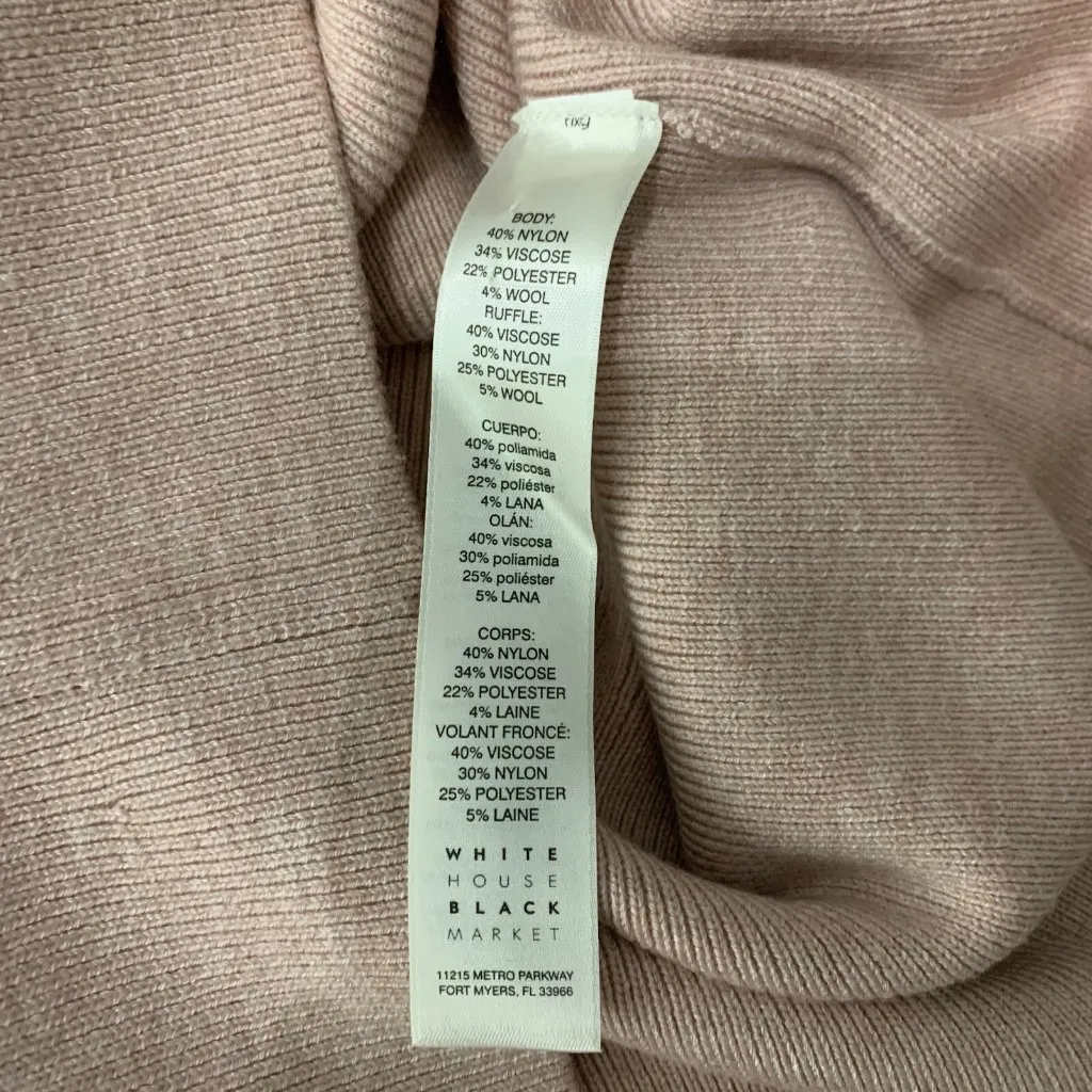 White House Black Market Womens Sweater XS Pink Cold Shoulder Feminine - Image 6