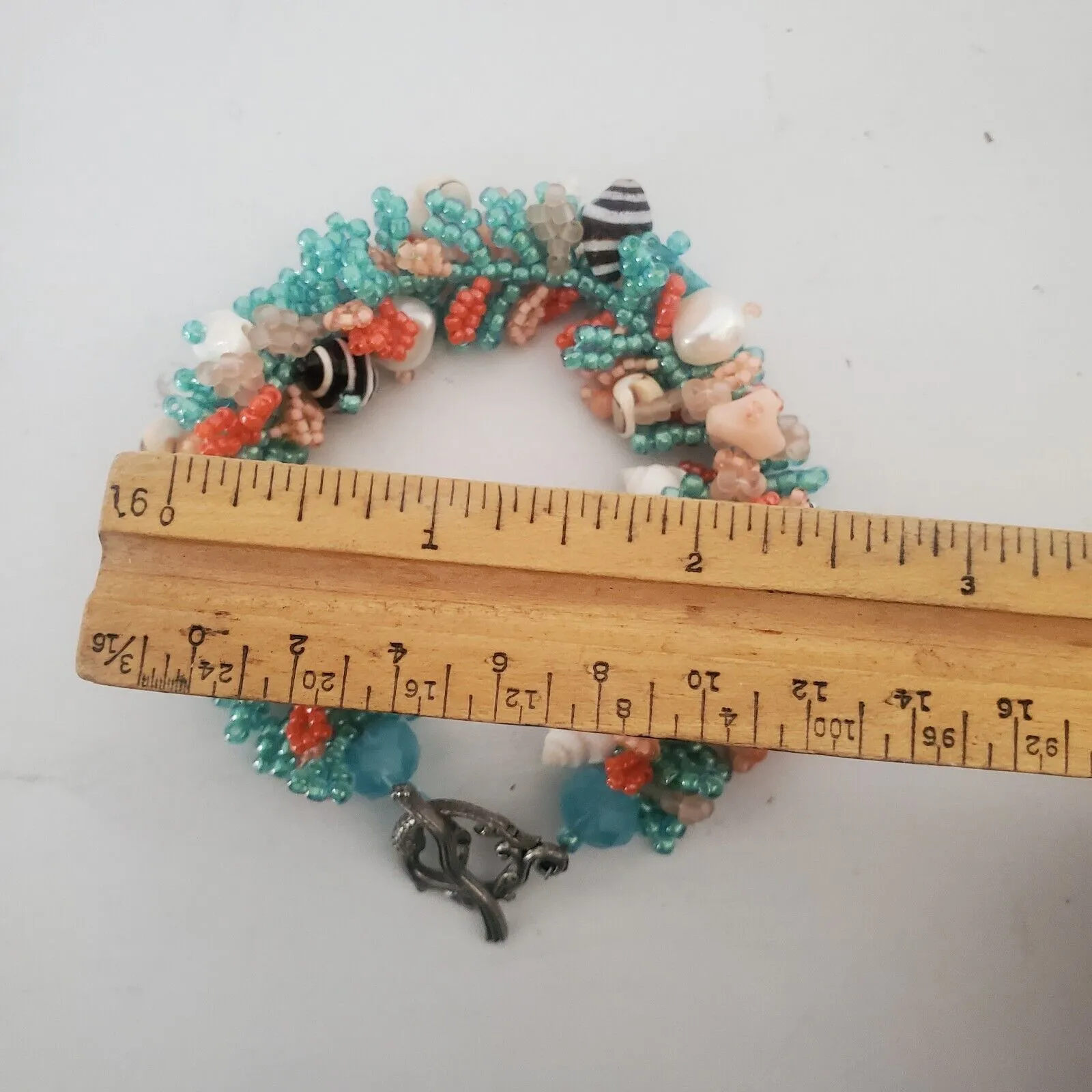 Beaded Bracelet Beach Coral Mini‎ Mermaid Clasp Shells Summer Vacation Tropical - Image 3