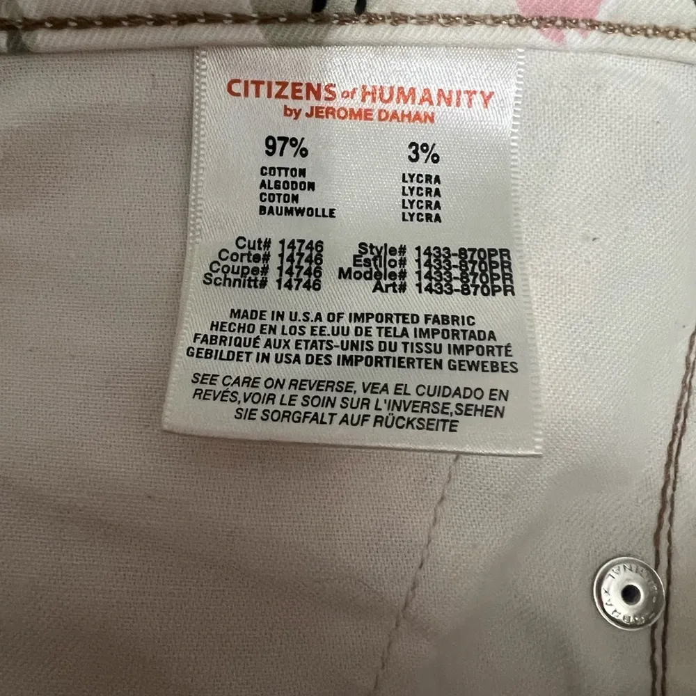 Citizens of Humanity Mandy Floral Print High Waist Retro Slim Roll Up Jeans S 28 - Image 9