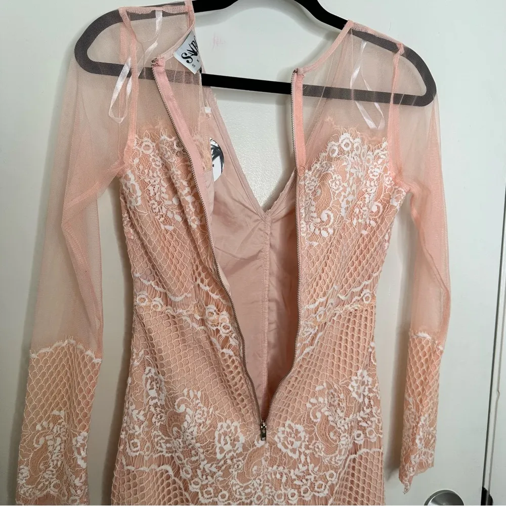 NWT SABO Skirt Peach Lace Mini Dress - Image 8
