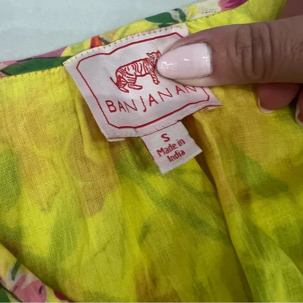 Banjanan Dress Peony Floral Print Fiesta Buttercup Cotton Mini Belted S easter - Image 6