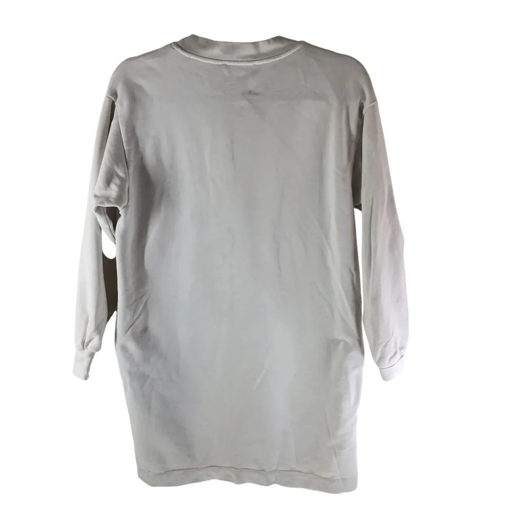 Everlane Sweatshirt Dress Pockets Crew Neck Long Sleeve Cotton White S - Image 2
