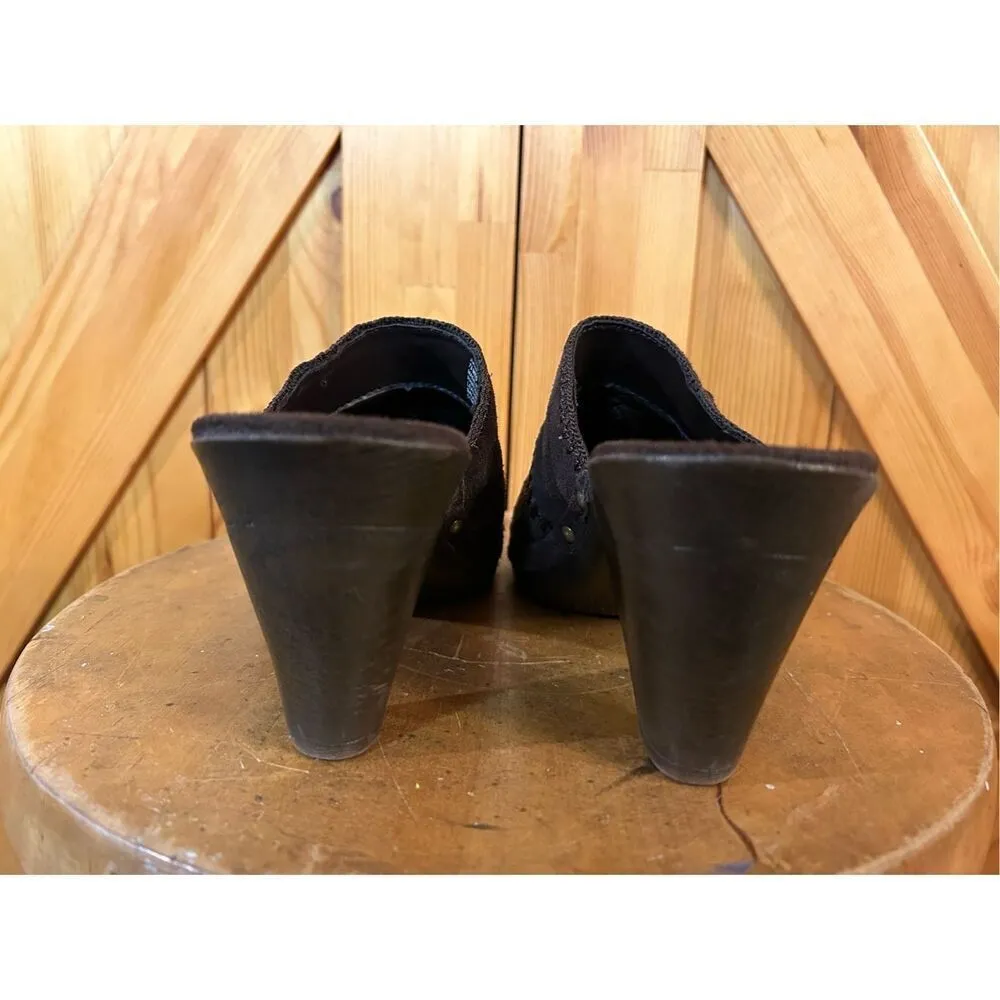 Sonoma Size 7.5M Women's Juliette Brown Suede Clogs Mules - Image 4