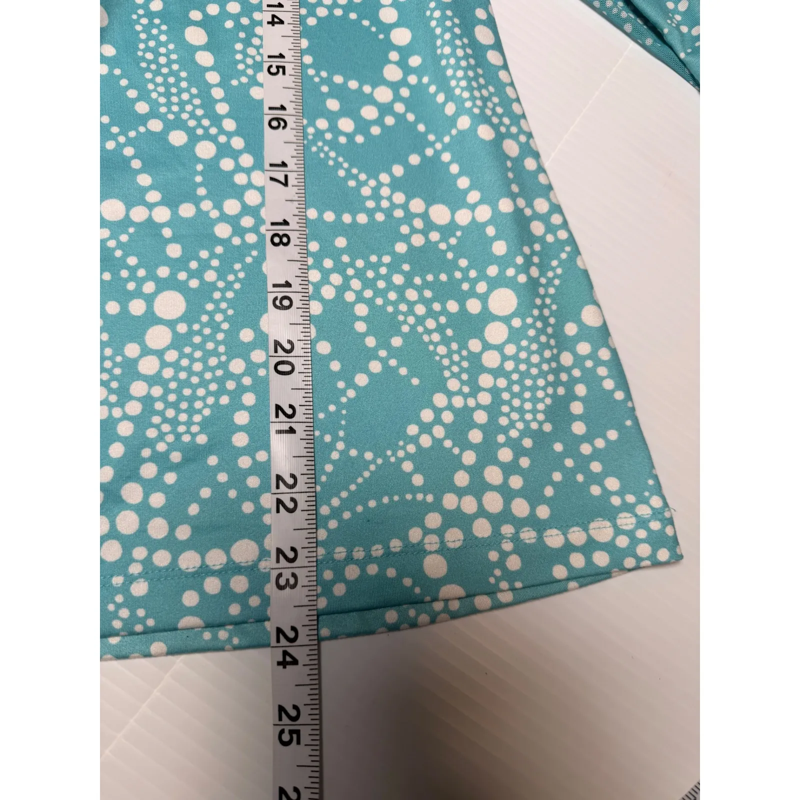 Gottex Women's Turquoise White Dot Quarter Zip Long Sleeve Athletic Top Size S - Image 7