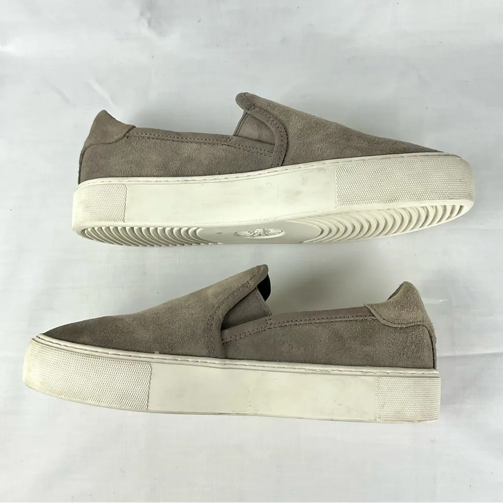 UGG Jass Gray Suede Platform Sneakers Sz 8.5 Slip On - Image 9