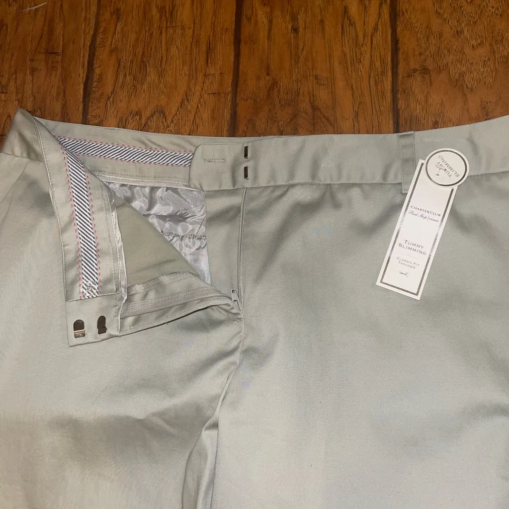 Charter Club khaki pants slacks NWT woman’s size 18W tummy slimming classic fit - Image 2