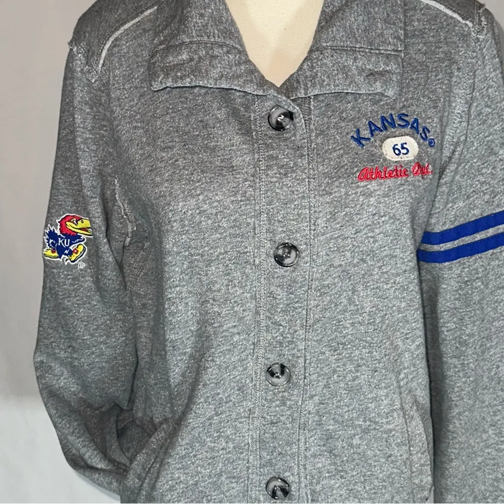 Colosseum Athletics Kansas Jayhawks Button Up Sweater - Image 2