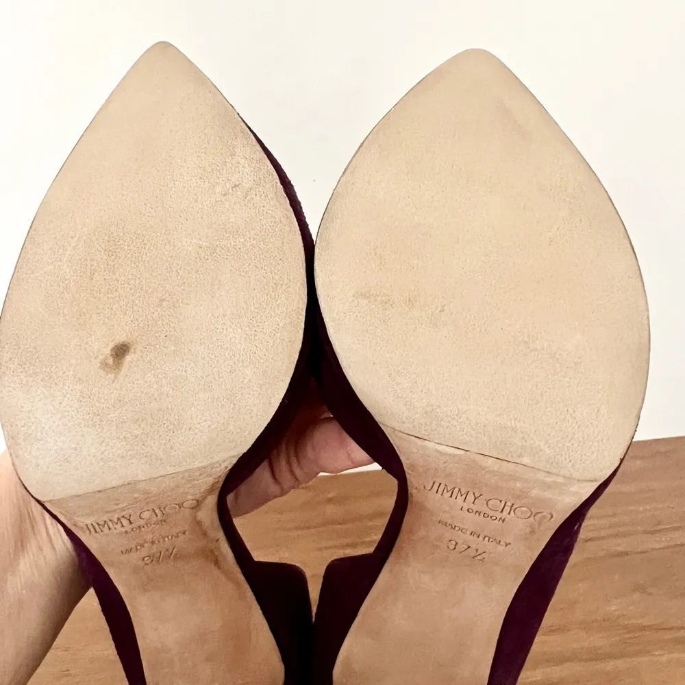 burgundy suede Cass 95 pointy toe pumps 37.5 - Image 11