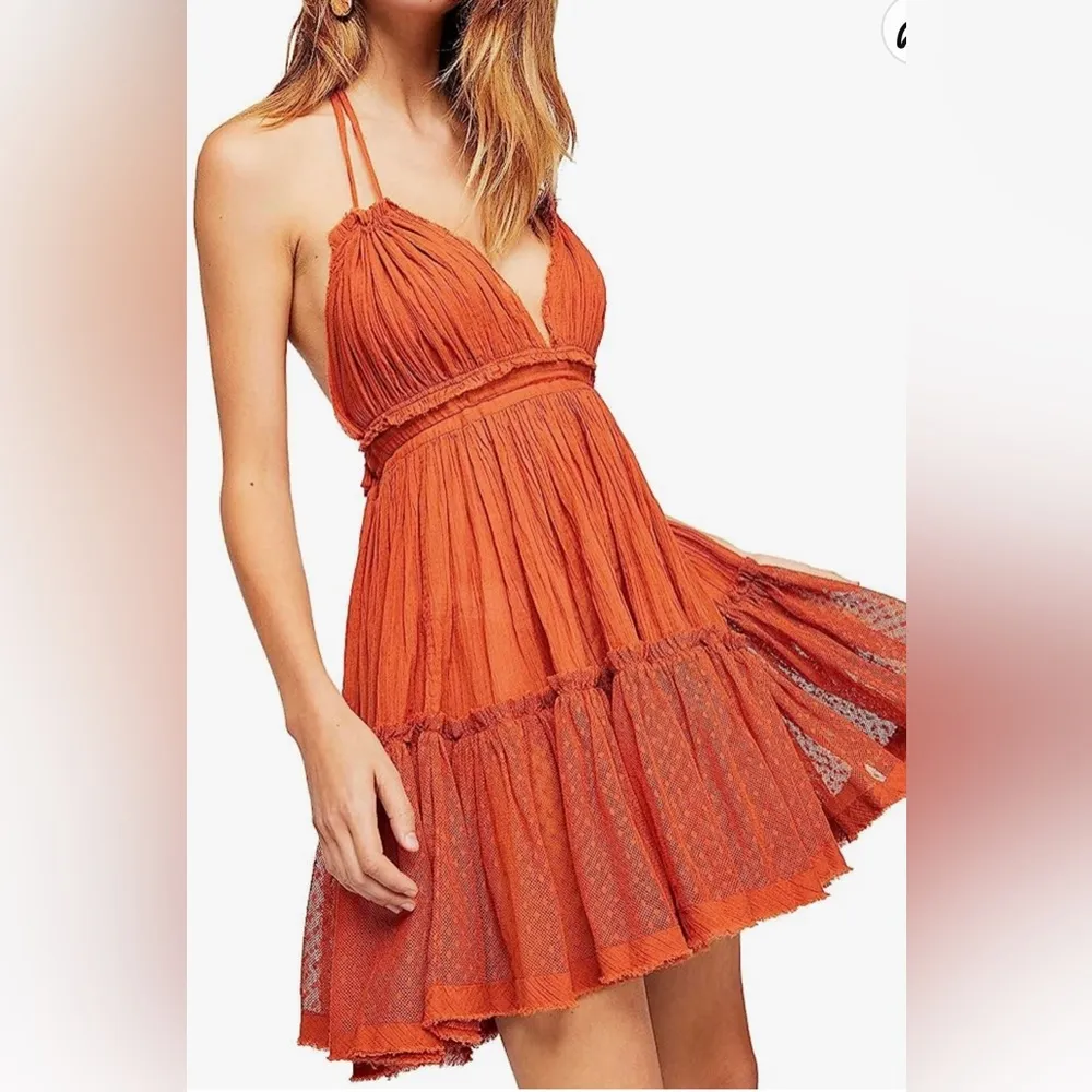 Orange Halter Neck short Dress Size XL - Image 4