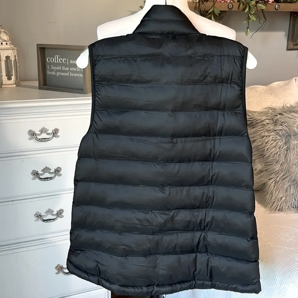 Black Puffer Vest Ski Jacket Full Zip 32 Degrees Heat Womens Medium Sleeveless - Image 3