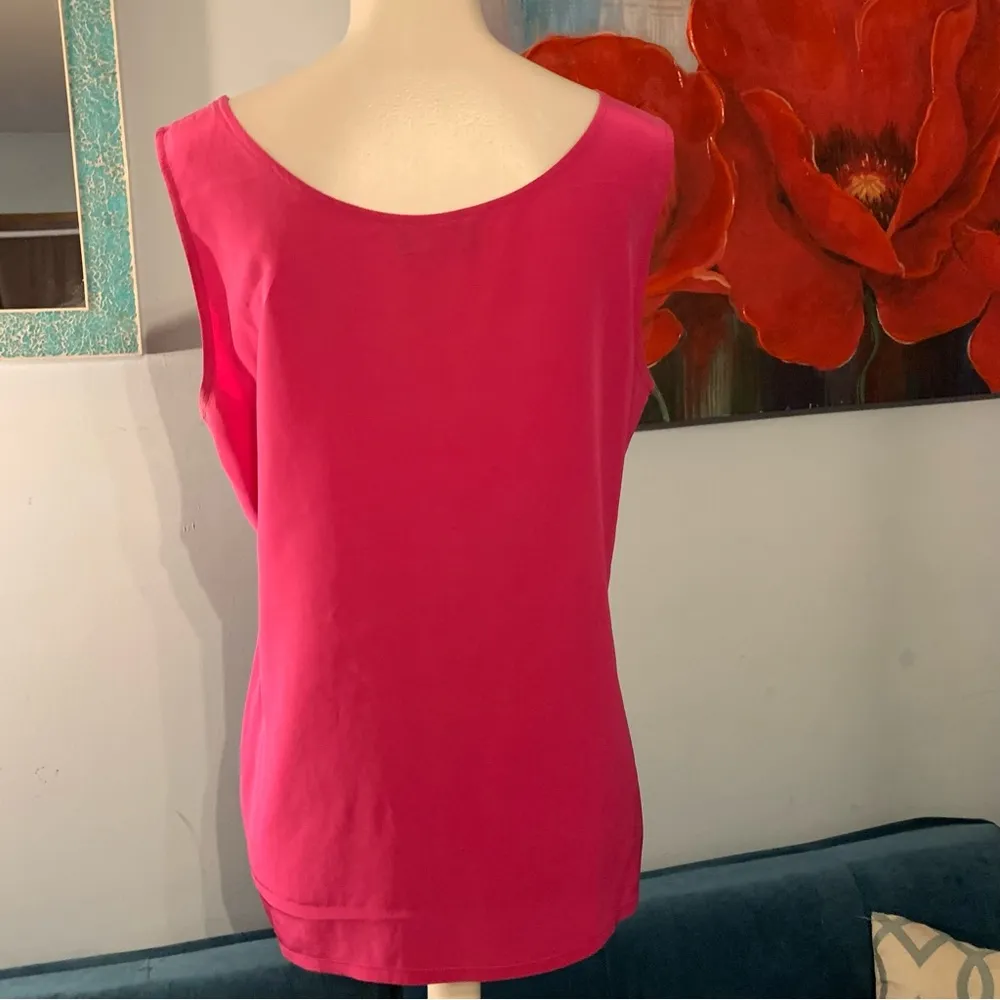 Mila Schon 100% Silk Blouse Cami Tank Pink made in Italy size 42 6 M - Image 7