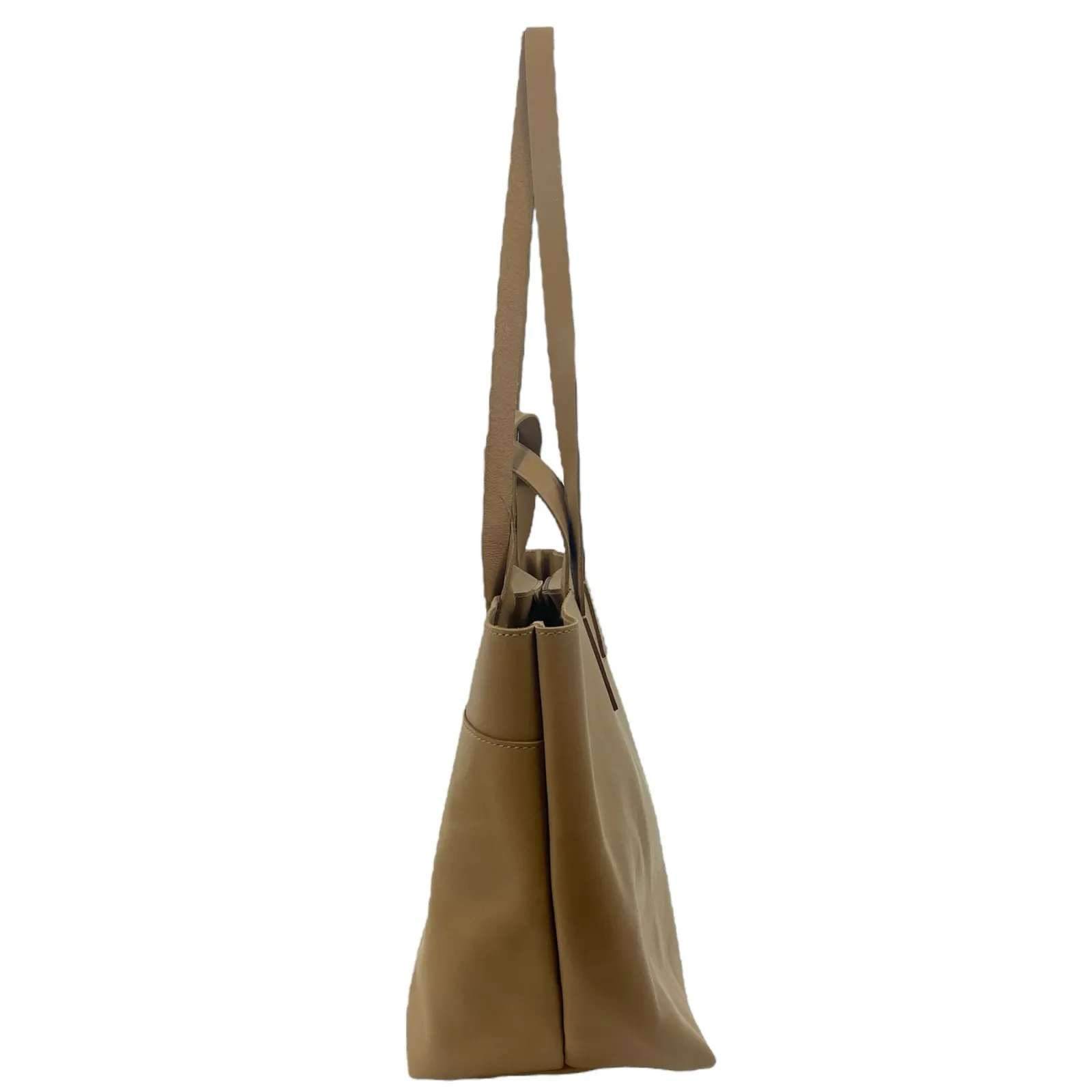Madewell Medium Essentials Leather East West Tote Bag Carved Wood Tan - Image 7