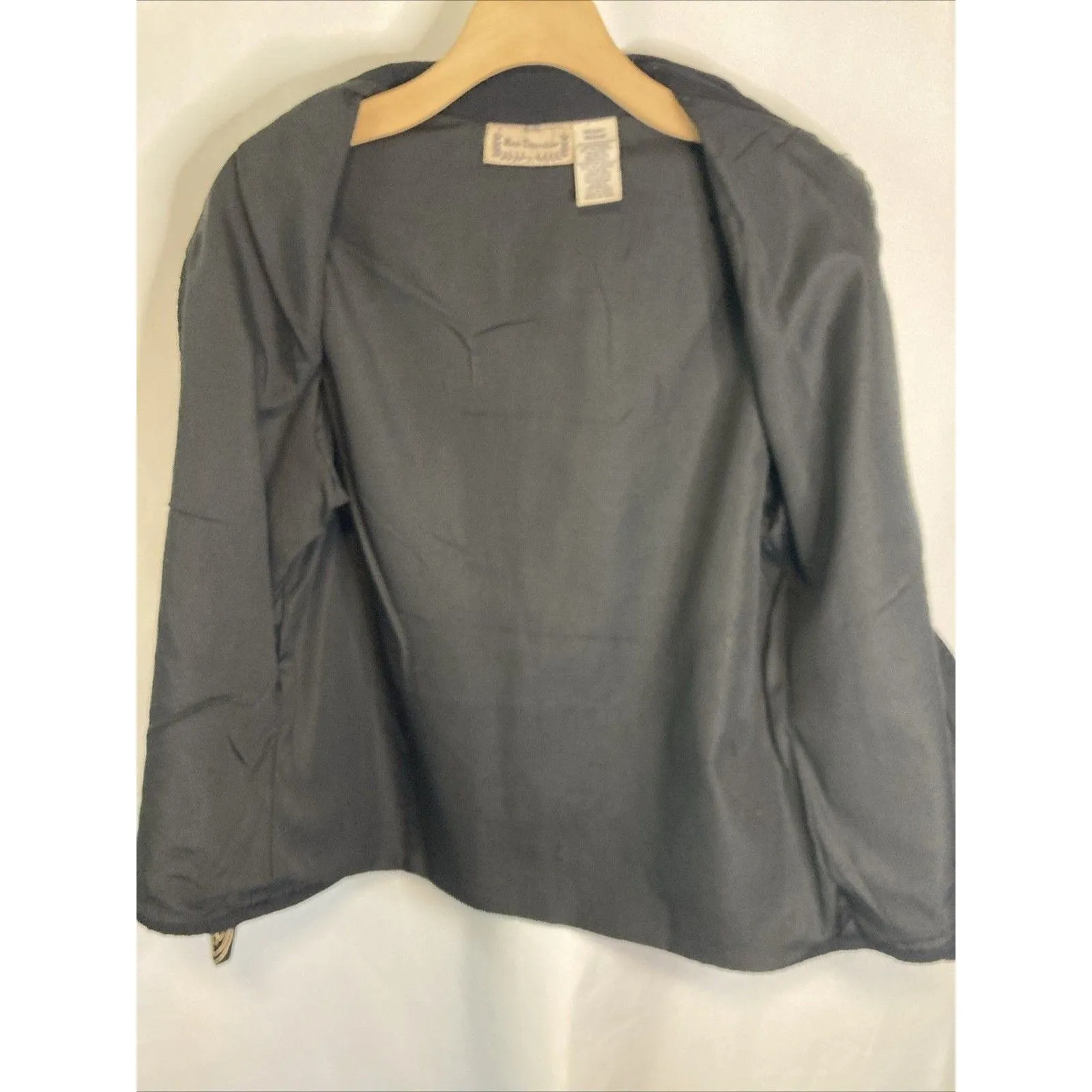 VTG Y2K New Direction Jacket M Floral Embroidered Black Gold Artsy Cottagecore - Image 12