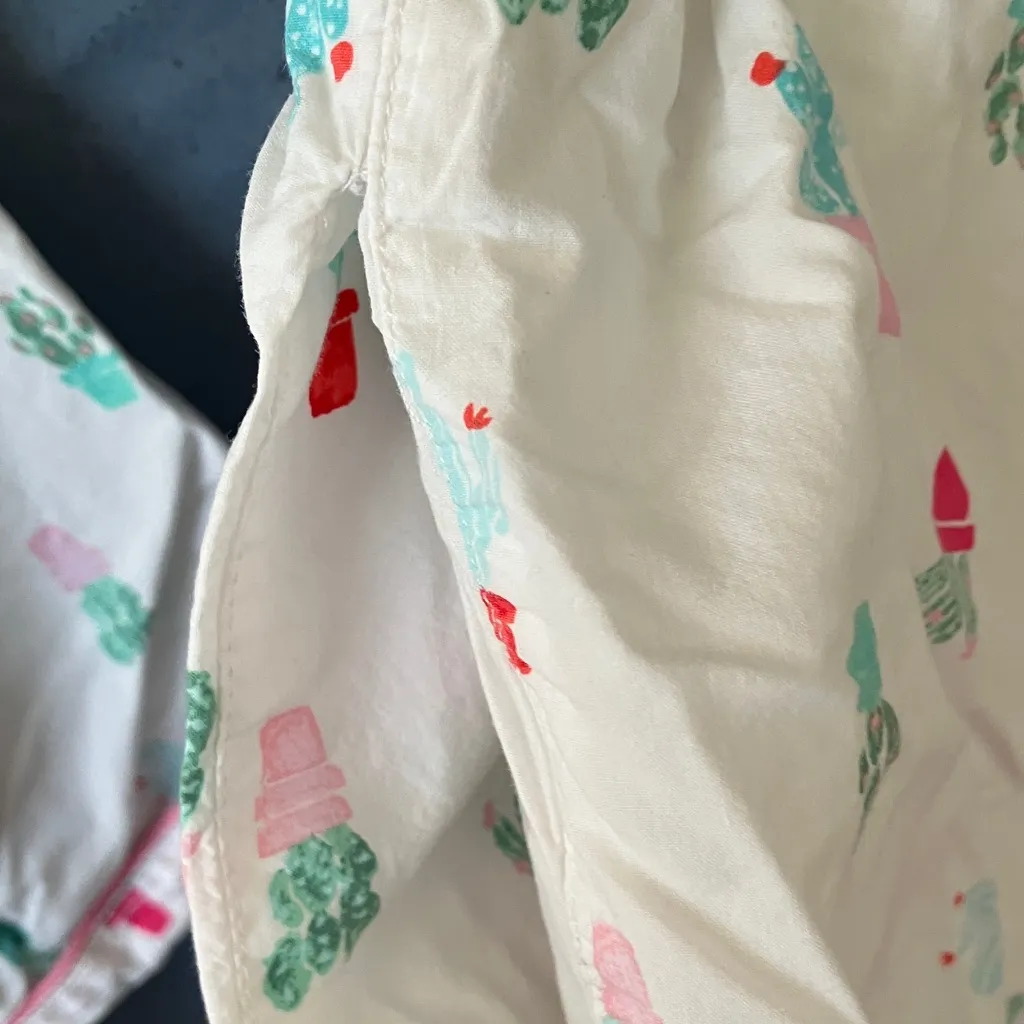 Kate Spade: White Pajama Set- Cactus Print-Cotton Blend- L - Image 7